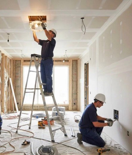 Interior electrical fixture and outlet work during remodel