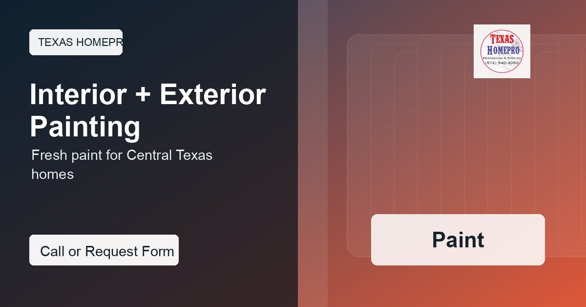 Interior and exterior painting work for a Central Texas home
